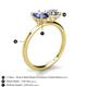 5 - Tanya Oval Shape Iolite & Cushion Shape IGI Certified Lab Grown Diamond 2 Stone Duo Ring 