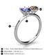 5 - Tanya Oval Shape Iolite & Cushion Shape Smoky Quartz 2 Stone Duo Ring 