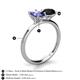 5 - Tanya Oval Shape Iolite & Cushion Shape Black Onyx 2 Stone Duo Ring 