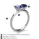 5 - Tanya Oval Shape Iolite & Cushion Shape Blue Sapphire 2 Stone Duo Ring 