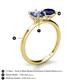 5 - Tanya Oval Shape Iolite & Cushion Shape Blue Sapphire 2 Stone Duo Ring 