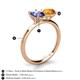 5 - Tanya Oval Shape Iolite & Cushion Shape Citrine 2 Stone Duo Ring 