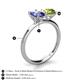 5 - Tanya Oval Shape Iolite & Cushion Shape Peridot 2 Stone Duo Ring 