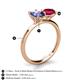 5 - Tanya Oval Shape Iolite & Cushion Shape Ruby 2 Stone Duo Ring 