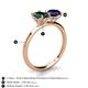 5 - Tanya Oval Shape London Blue Topaz & Cushion Shape Blue Sapphire 2 Stone Duo Ring 