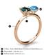 5 - Tanya Oval Shape London Blue Topaz & Cushion Shape Blue Topaz 2 Stone Duo Ring 