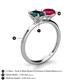 5 - Tanya Oval Shape London Blue Topaz & Cushion Shape Ruby 2 Stone Duo Ring 