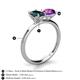5 - Tanya Oval Shape London Blue Topaz & Cushion Shape Amethyst 2 Stone Duo Ring 