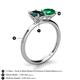 5 - Tanya Oval Shape London Blue Topaz & Cushion Shape Emerald 2 Stone Duo Ring 