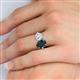 6 - Tanya Oval Shape London Blue Topaz & Cushion Shape Forever Brilliant Moissanite 2 Stone Duo Ring 
