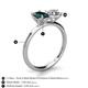 5 - Tanya Oval Shape London Blue Topaz & Cushion Shape GIA Certified Diamond 2 Stone Duo Ring 