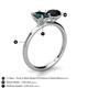 5 - Tanya Oval Shape London Blue Topaz & Cushion Shape Black Onyx 2 Stone Duo Ring 