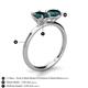 5 - Tanya Oval & Cushion Shape London Blue Topaz 2 Stone Duo Ring 