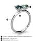 5 - Tanya Oval Shape London Blue Topaz & Cushion Shape Lab Created Alexandrite 2 Stone Duo Ring 