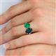 6 - Tanya Oval Shape London Blue Topaz & Cushion Shape Emerald 2 Stone Duo Ring 