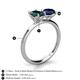 5 - Tanya Oval Shape London Blue Topaz & Cushion Shape Blue Sapphire 2 Stone Duo Ring 