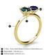 5 - Tanya Oval Shape London Blue Topaz & Cushion Shape Blue Sapphire 2 Stone Duo Ring 