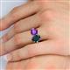 6 - Tanya Oval Shape London Blue Topaz & Cushion Shape Amethyst 2 Stone Duo Ring 