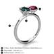 5 - Tanya Oval Shape London Blue Topaz & Cushion Shape Rhodolite Garnet 2 Stone Duo Ring 