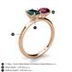 5 - Tanya Oval Shape London Blue Topaz & Cushion Shape Rhodolite Garnet 2 Stone Duo Ring 