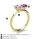 5 - Tanya Oval Shape Forever Brilliant Moissanite & Cushion Shape Amethyst 2 Stone Duo Ring 