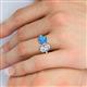 6 - Tanya Oval Shape Forever One Moissanite & Cushion Shape Blue Topaz 2 Stone Duo Ring 