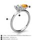 5 - Tanya Oval Shape Forever One Moissanite & Cushion Shape Citrine 2 Stone Duo Ring 