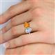 6 - Tanya Oval Shape Forever One Moissanite & Cushion Shape Citrine 2 Stone Duo Ring 