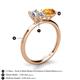 5 - Tanya Oval Shape Forever One Moissanite & Cushion Shape Citrine 2 Stone Duo Ring 