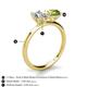 5 - Tanya Oval Shape Forever One Moissanite & Cushion Shape Peridot 2 Stone Duo Ring 