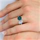 6 - Tanya Oval Shape Forever One Moissanite & Cushion Shape London Blue Topaz 2 Stone Duo Ring 