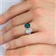 6 - Tanya Oval Shape Forever One Moissanite & Cushion Shape London Blue Topaz 2 Stone Duo Ring 