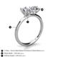 5 - Tanya Oval Shape Forever One Moissanite & Cushion Shape IGI Certified Lab Grown Diamond 2 Stone Duo Ring 