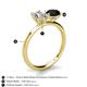 5 - Tanya Oval Shape Forever Brilliant Moissanite & Cushion Shape Black Onyx 2 Stone Duo Ring 