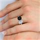 6 - Tanya Oval Shape Forever Brilliant Moissanite & Cushion Shape Black Onyx 2 Stone Duo Ring 