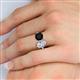 6 - Tanya Oval Shape Forever One Moissanite & Cushion Shape Black Onyx 2 Stone Duo Ring 