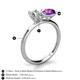 5 - Tanya Oval Shape Forever One Moissanite & Cushion Shape Amethyst 2 Stone Duo Ring 