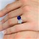 6 - Tanya Oval Shape Forever One Moissanite & Cushion Shape Blue Sapphire 2 Stone Duo Ring 