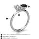 5 - Tanya Oval Shape Forever One Moissanite & Cushion Shape Black Onyx 2 Stone Duo Ring 