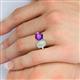 6 - Tanya Oval Shape Opal & Cushion Shape Amethyst 2 Stone Duo Ring 