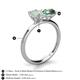 5 - Tanya Oval Shape Opal & Cushion Shape Lab Created Alexandrite 2 Stone Duo Ring 