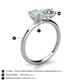 5 - Tanya Oval Shape Opal & Cushion Shape Forever Brilliant Moissanite 2 Stone Duo Ring 