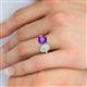 6 - Tanya Oval Shape Opal & Cushion Shape Amethyst 2 Stone Duo Ring 