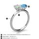 5 - Tanya Oval Shape Opal & Cushion Shape Blue Topaz 2 Stone Duo Ring 