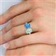 6 - Tanya Oval Shape Opal & Cushion Shape Blue Topaz 2 Stone Duo Ring 