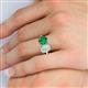 6 - Tanya Oval Shape Opal & Cushion Shape Emerald 2 Stone Duo Ring 