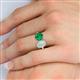 6 - Tanya Oval Shape Opal & Cushion Shape Emerald 2 Stone Duo Ring 