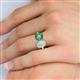 6 - Tanya Oval Shape Opal & Cushion Shape Lab Created Alexandrite 2 Stone Duo Ring 