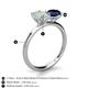 5 - Tanya Oval Shape Opal & Cushion Shape Blue Sapphire 2 Stone Duo Ring 