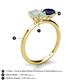 5 - Tanya Oval Shape Opal & Cushion Shape Blue Sapphire 2 Stone Duo Ring 